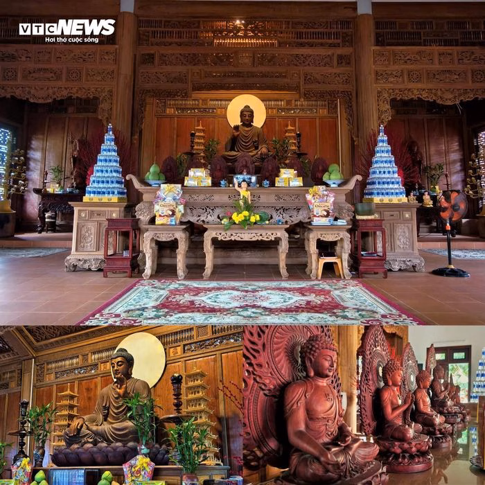 Không gian chánh điện trang nghiêm, nơi hội tụ các vị Phật và Bồ tát.